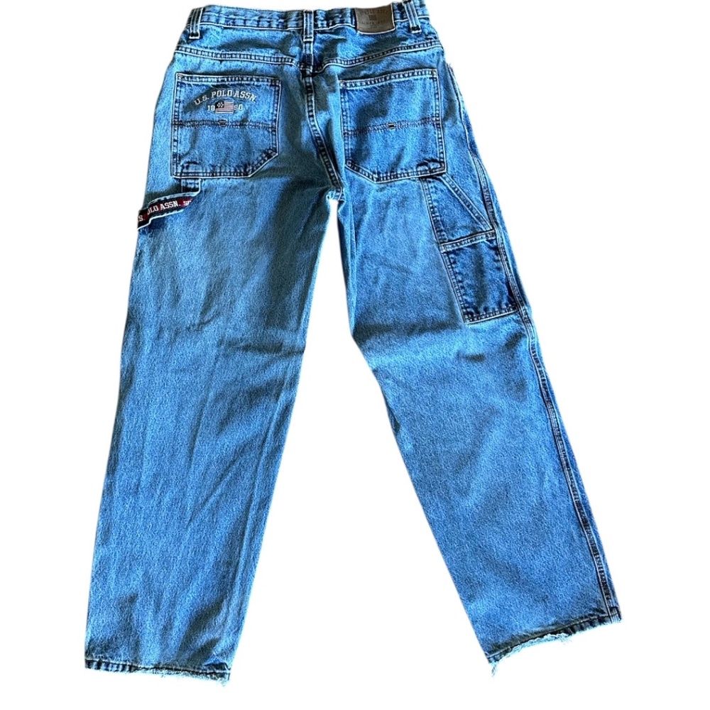 Vintage U.S. Polo Assn. Carpenter Jeans Baggy Fit American Flag Pocket - 33x32